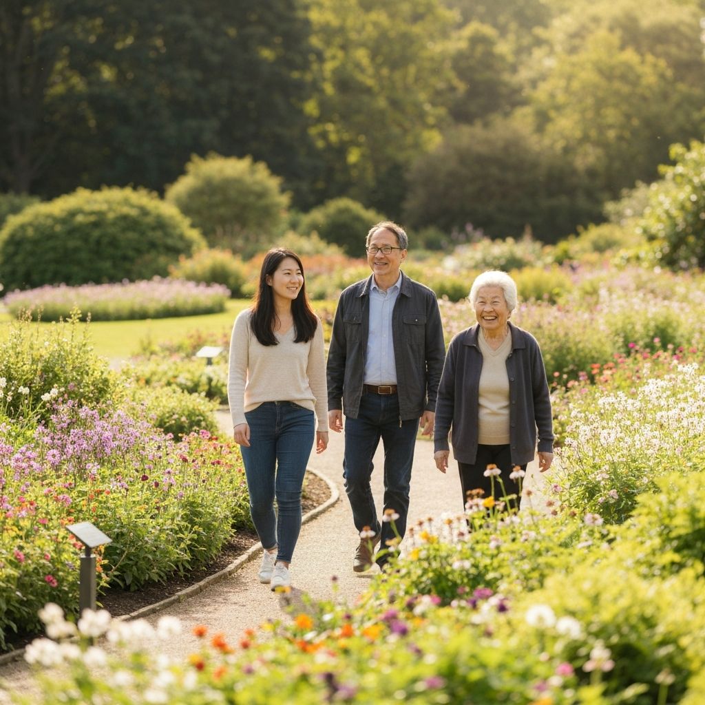 People of different ages in nature